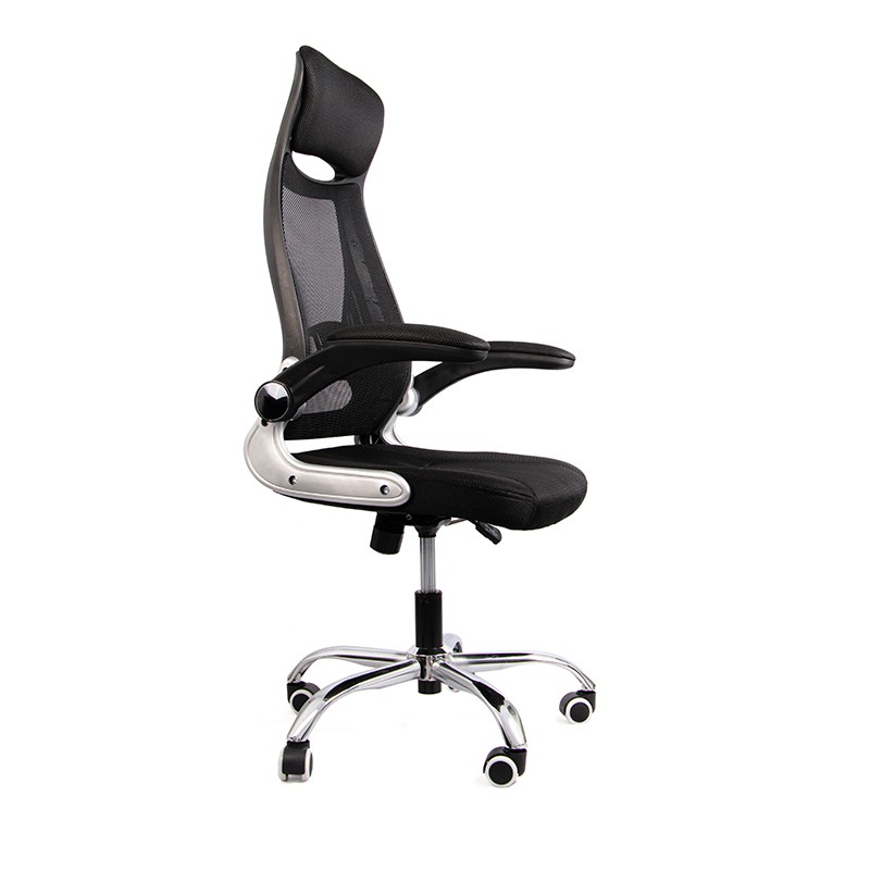 Cadeira de Escritório Powerbasics W2003 Preto com Descanso de Braços Rebatíveis - Sem Selo - Item1