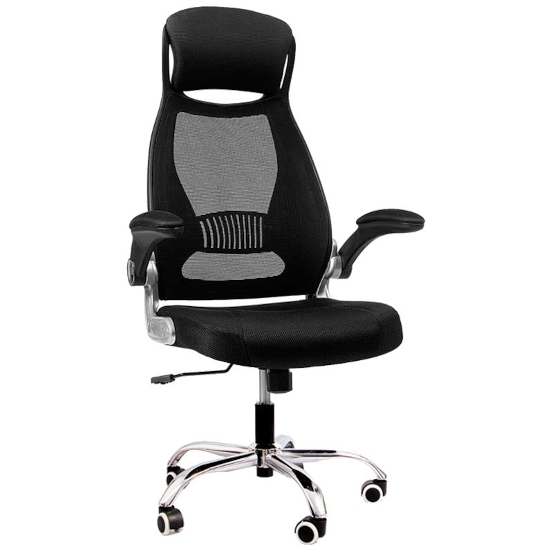 Cadeira de Escritório Powerbasics W2003 Preto com Descanso de Braços Rebatíveis - Sem Selo - Item