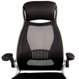 Detalhe da cadeira de escritório preta Powerbasics W2003 do lado direito
