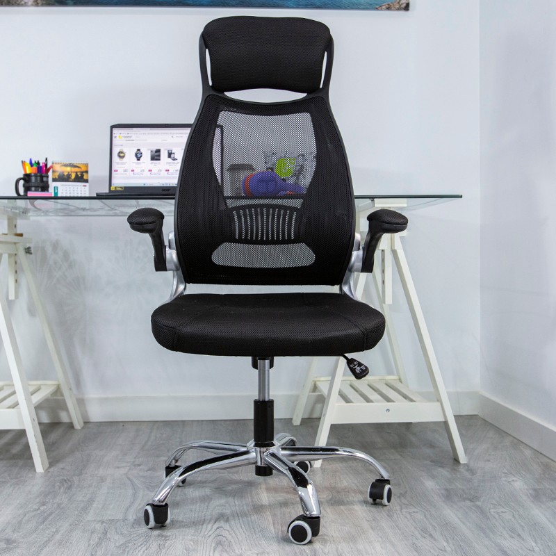 Cadeira de Escritório Powerbasics W2003 Preto com Descanso de Braços Rebatíveis - Sem Selo - Item7