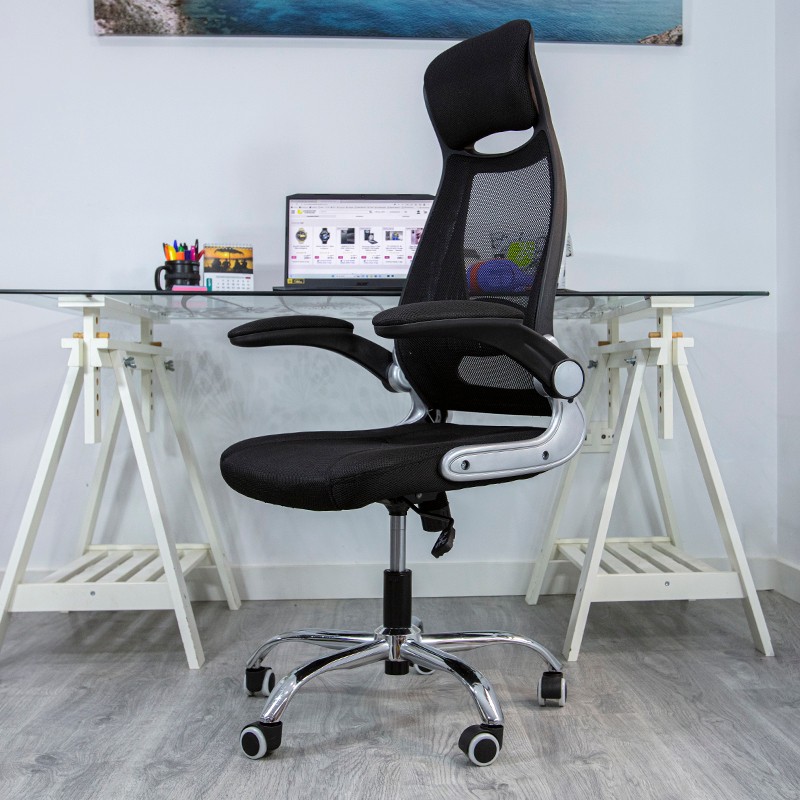 Cadeira de Escritório Powerbasics W2003 Preto com Descanso de Braços Rebatíveis - Sem Selo - Item8