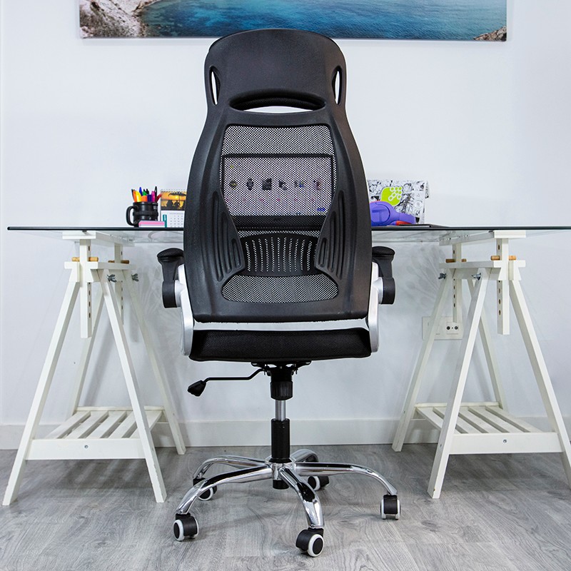 Cadeira de Escritório Powerbasics W2003 Preto com Descanso de Braços Rebatíveis - Sem Selo - Item9
