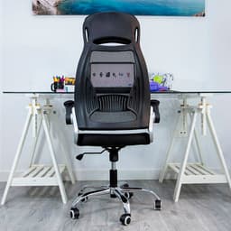 Vista traseira da Cadeira de Escritório Powerbasics W2003 Preto