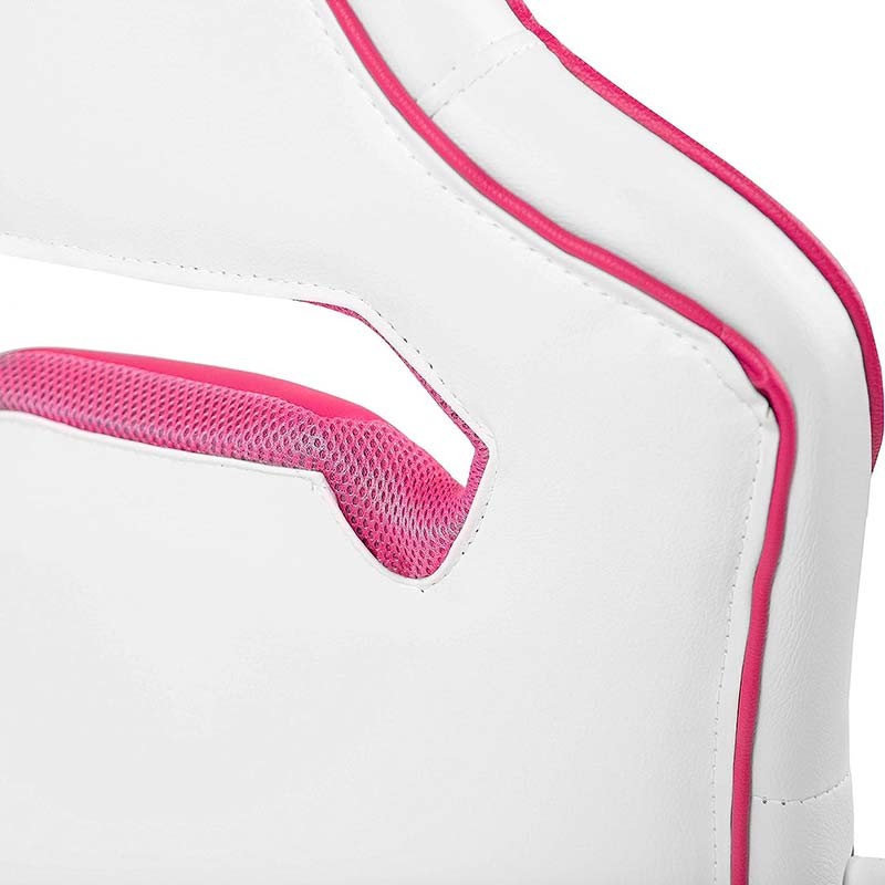 Chaise en Simili-cuir PowerGaming Akiba Blanc+Rose - Ítem3