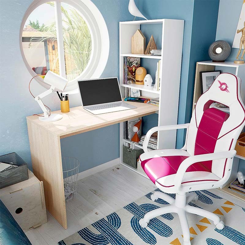 Chaise en Simili-cuir PowerGaming Akiba Blanc+Rose - Ítem6