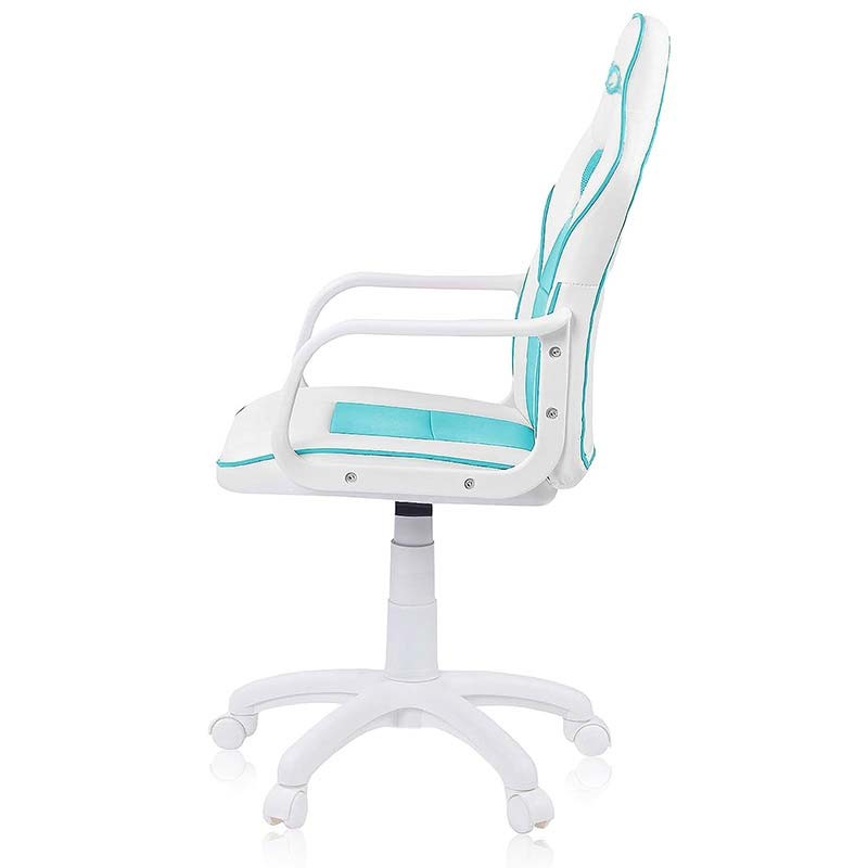 Chaise en Simili-cuir PowerGaming Akiba Blanc+Turquoise - Ítem1