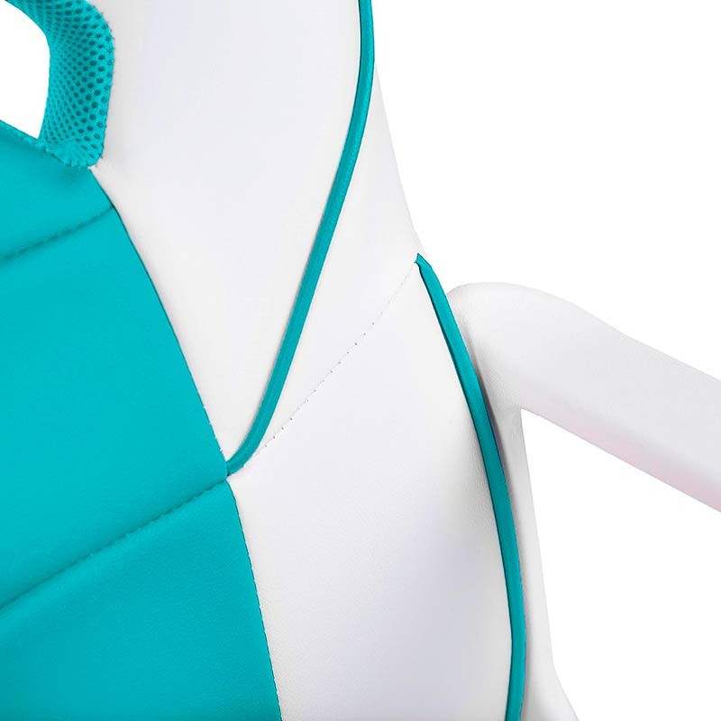 Chaise en Simili-cuir PowerGaming Akiba Blanc+Turquoise - Ítem3