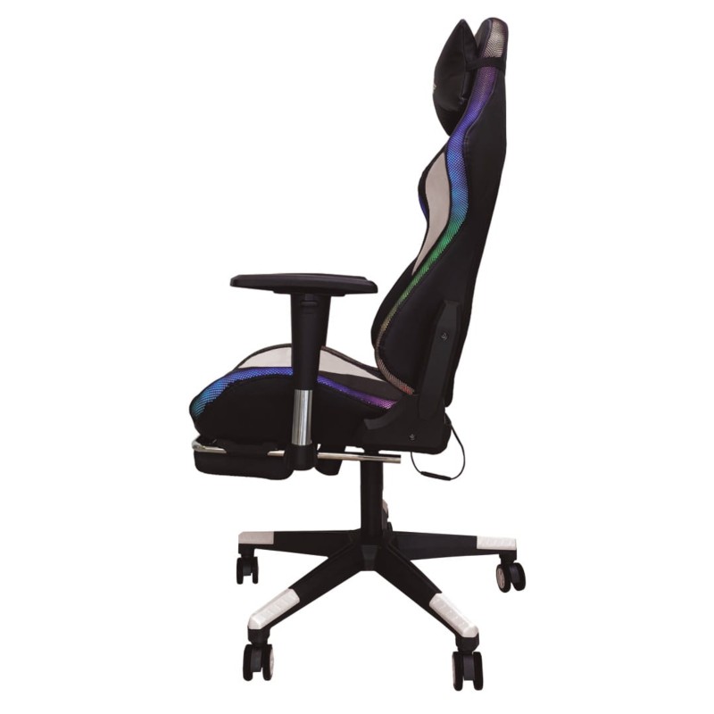 Chaise PowerGaming LED RVB V2 Blanc avec Repose-pieds - Ítem7