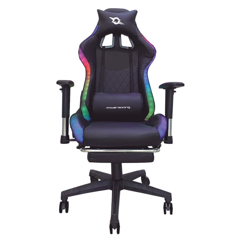 Silla PowerGaming LED RGB V2 Negro con Reposapiés - Ítem2