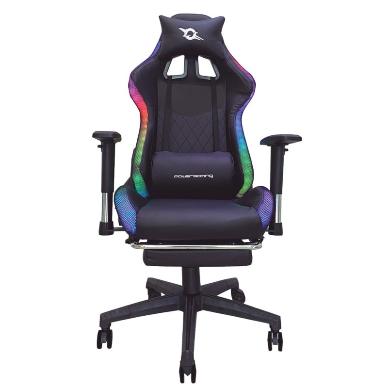 Chaise Black PowerGaming V2 - Repose-pieds - Lumières LED RVB