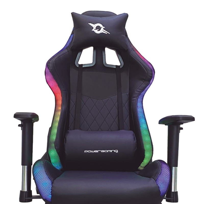 Silla PowerGaming LED RGB V2 Negro con Reposapiés - Ítem4