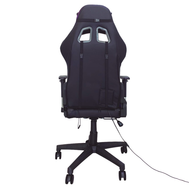 Silla PowerGaming LED RGB V2 Negro con Reposapiés - Ítem5