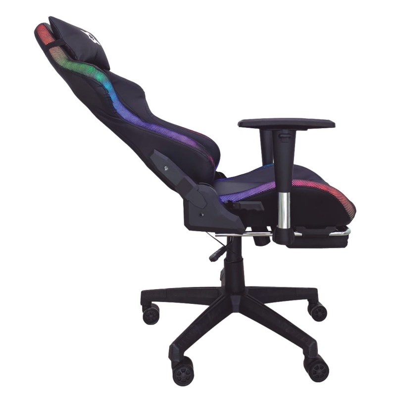 Silla PowerGaming LED RGB V2 Negro con Reposapiés - Ítem6