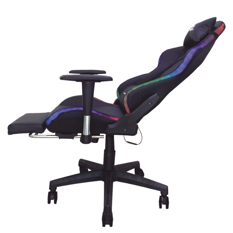 Silla PowerGaming LED RGB V2 Negro con Reposapiés - Ítem9