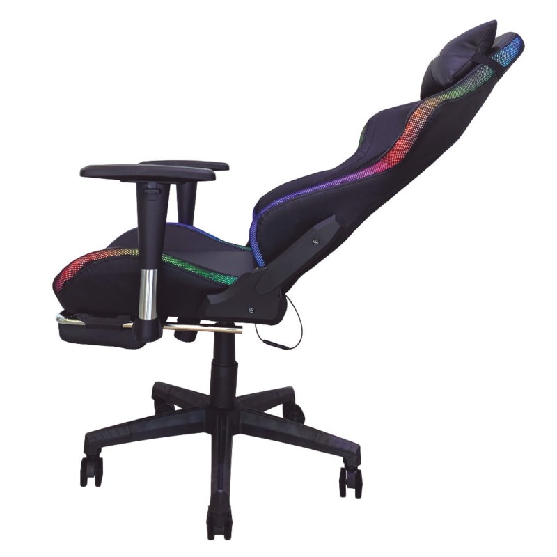 Silla PowerGaming LED RGB V2 Negro con Reposapiés - Ítem10