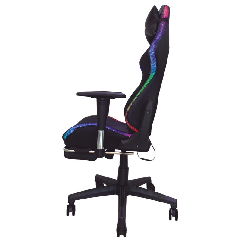 Silla PowerGaming LED RGB V2 Negro con Reposapiés - Ítem11