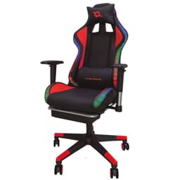 Cadeira PowerGaming LED RGB V2 Red com apoio para os pés vista frontal esquerda
