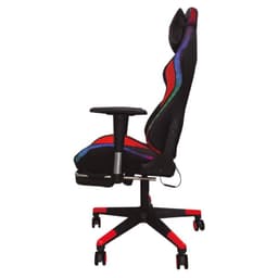 Cadeira PowerGaming LED RGB V2 Red com apoio para os pés vista lateral esquerda
