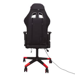 Cadeira PowerGaming LED RGB V2 Red com apoio para os pés vista traseira