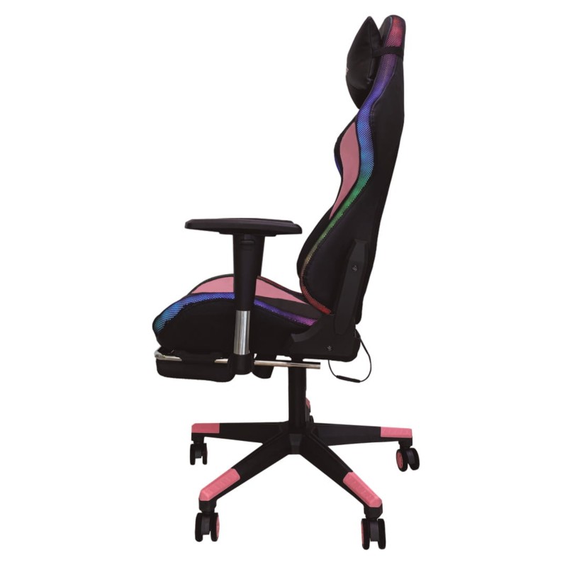 Silla PowerGaming LED RGB V2 Rosa con Reposapiés - Clase B Reacondicionado - Ítem5
