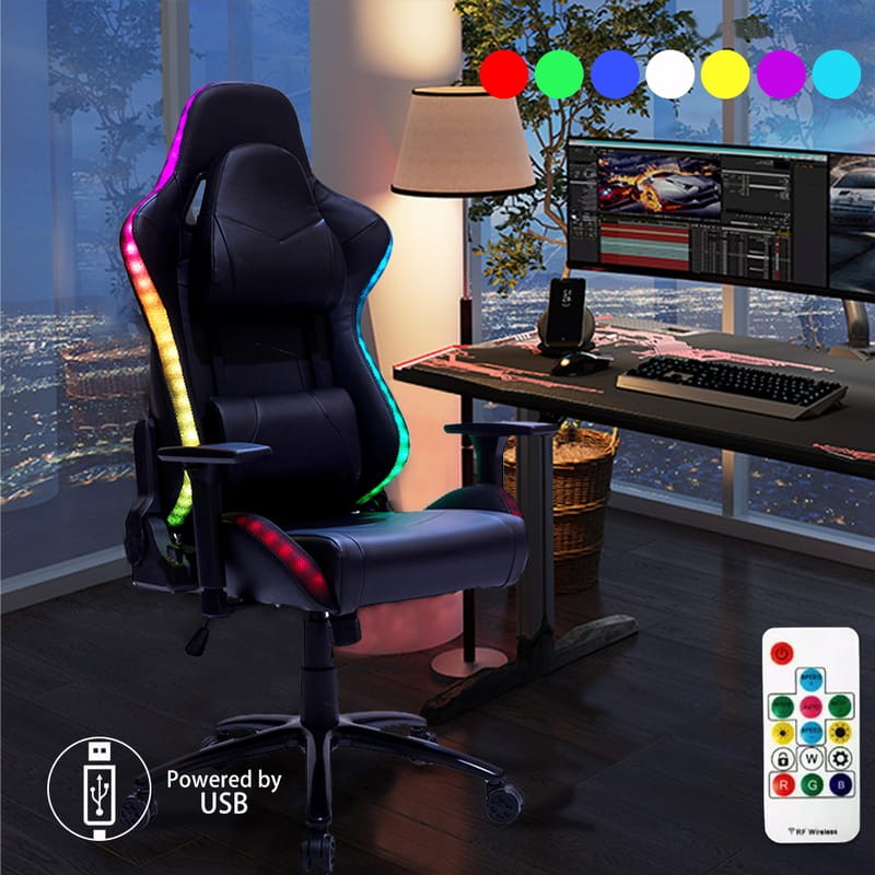 Cadeira Powergaming Yomi LED RGB Preta - Item9