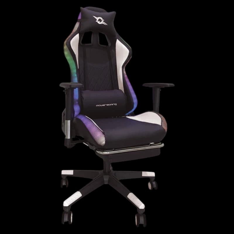 Chaise PowerGaming LED RGB V2 Blanc avec Repose-pieds - Class B Refurbished