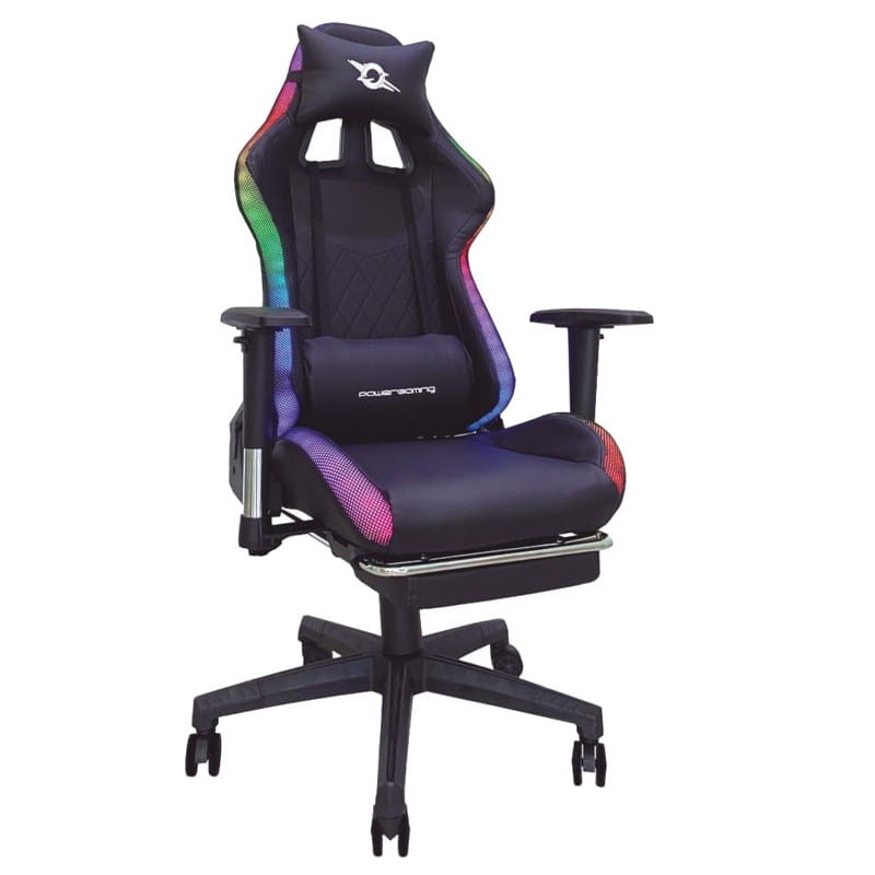 Silla PowerGaming LED RGB V2 Negro con Reposapiés - Ítem