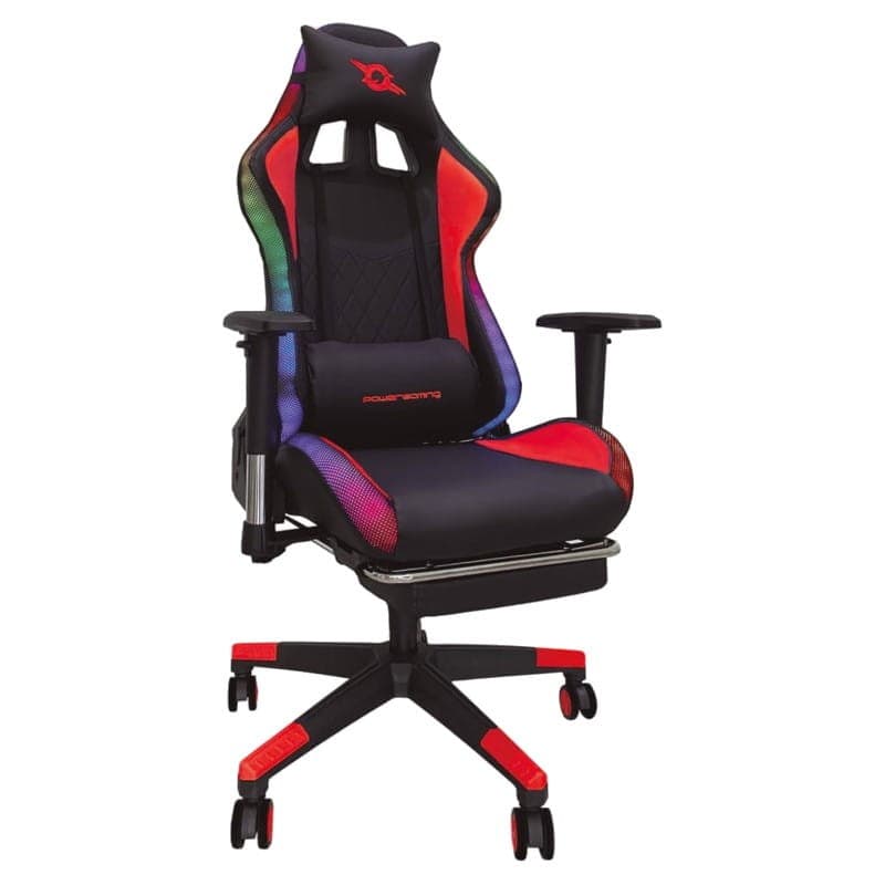 Cadeira PowerGaming LED RGB V2 Vermelho com Apoio para os Pés - Classe B Refurbished