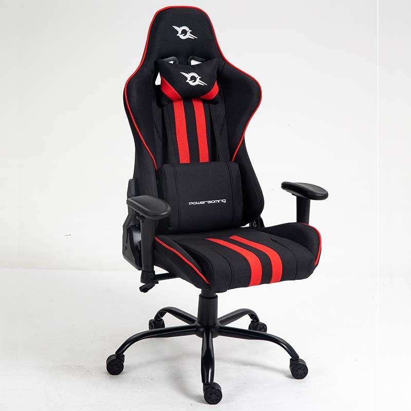 Silla de Tela PowerGaming Burnout Negro+Rojo - Ítem1