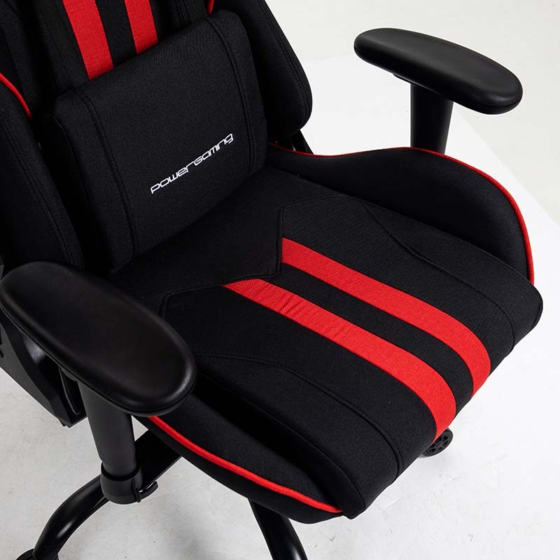 Cadeira em Tecido PowerGaming Burnout Preto+Vermelho - Item9