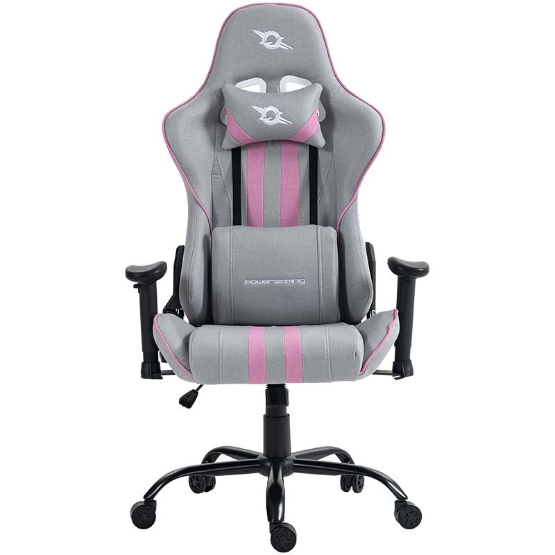 Cadeira em Tecido PowerGaming Burnout Cinzento+Rosa - Item