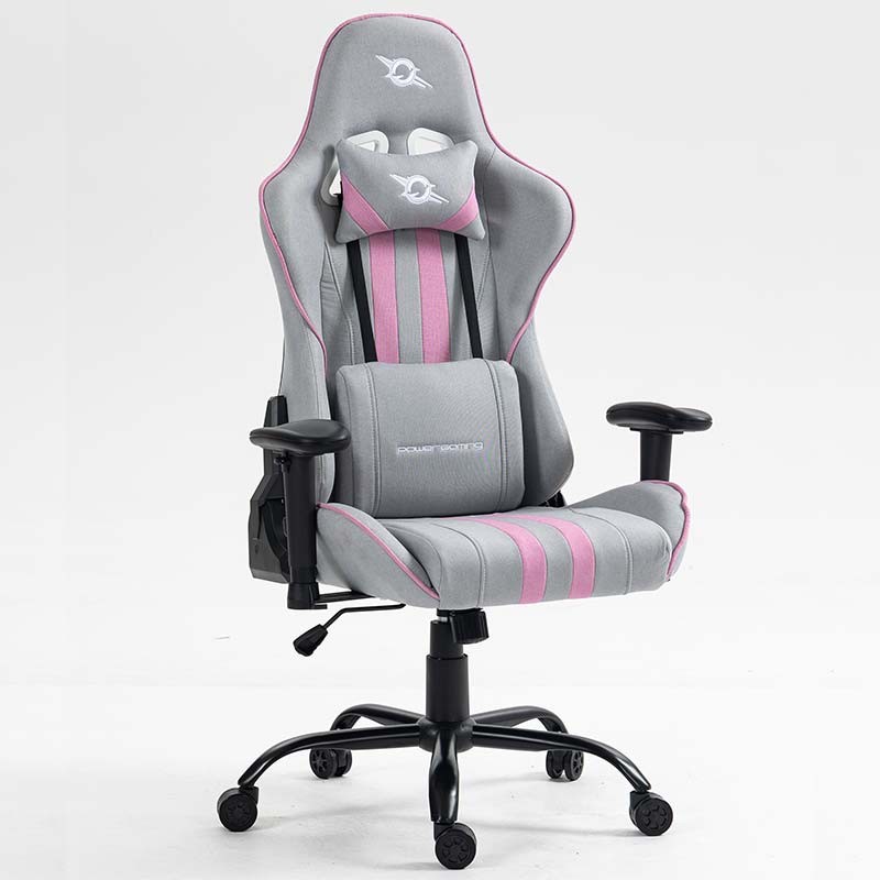 Cadeira em Tecido PowerGaming Burnout Cinzento+Rosa - Item1