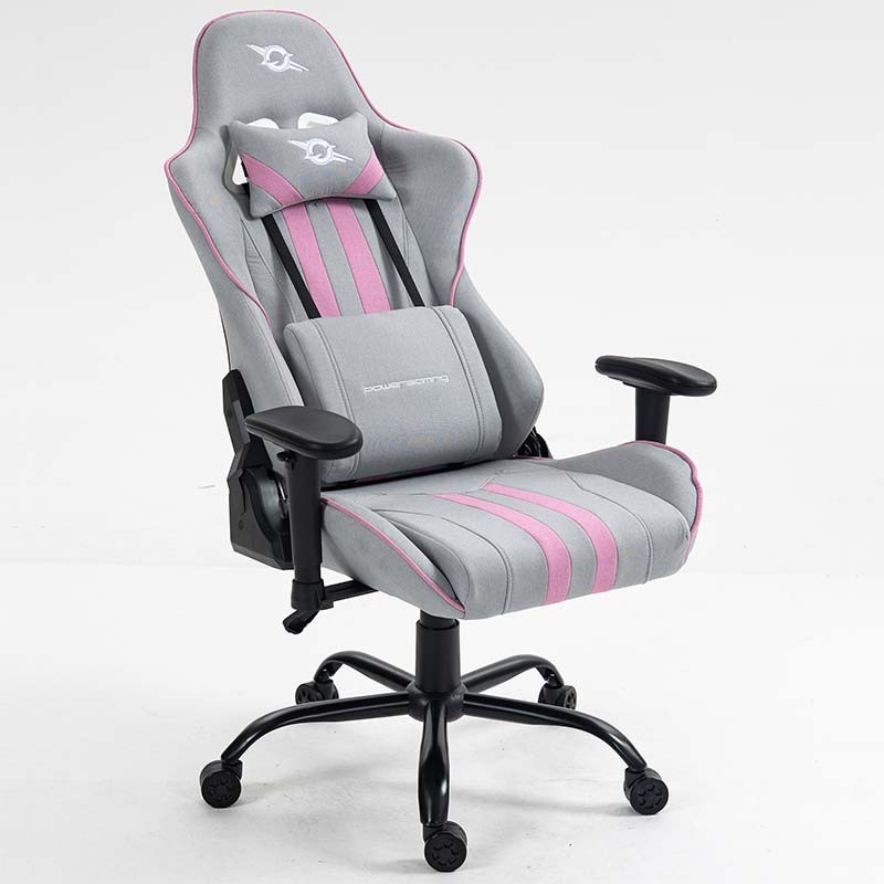 Chaise en Tissu PowerGaming Burnout Gris+Rose - Ítem2