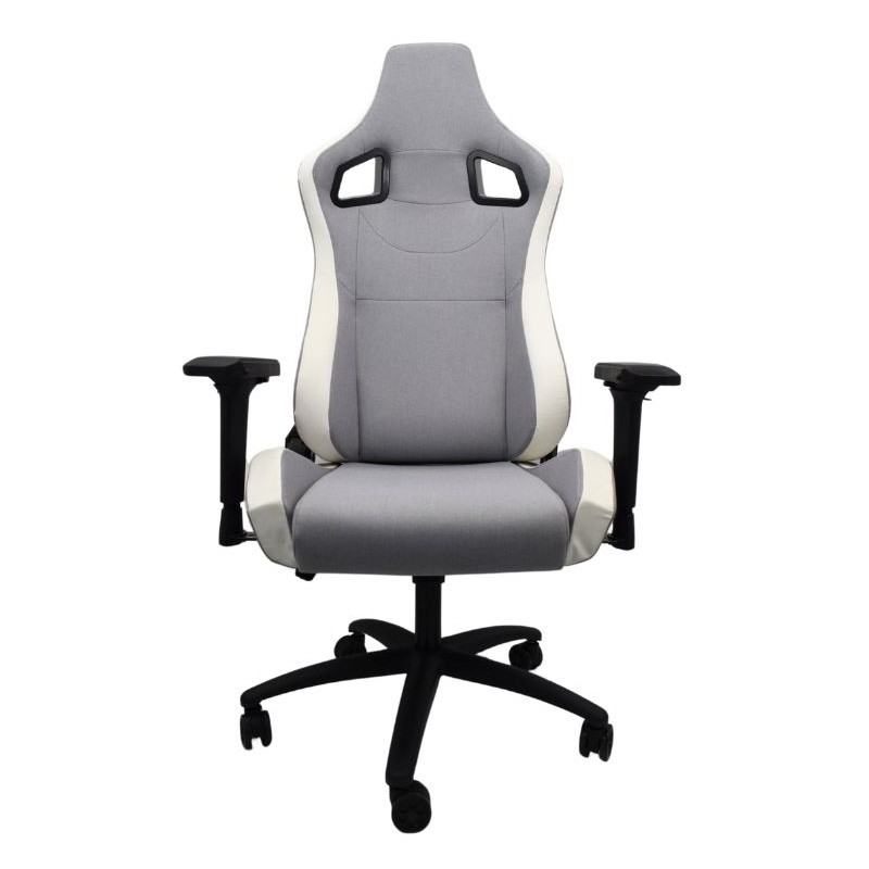 Chaise en tissu Powergaming Ergonomique Gris+Blanc avec Accoudoirs 4D - Ítem