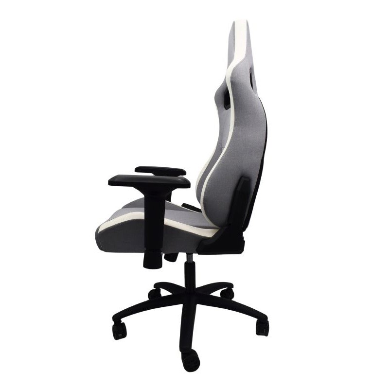 Chaise en tissu Powergaming Ergonomique Gris+Blanc avec Accoudoirs 4D - Ítem2