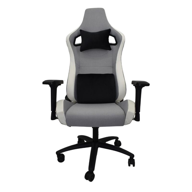 Chaise en tissu Powergaming Ergonomique Gris+Blanc avec Accoudoirs 4D - Ítem4