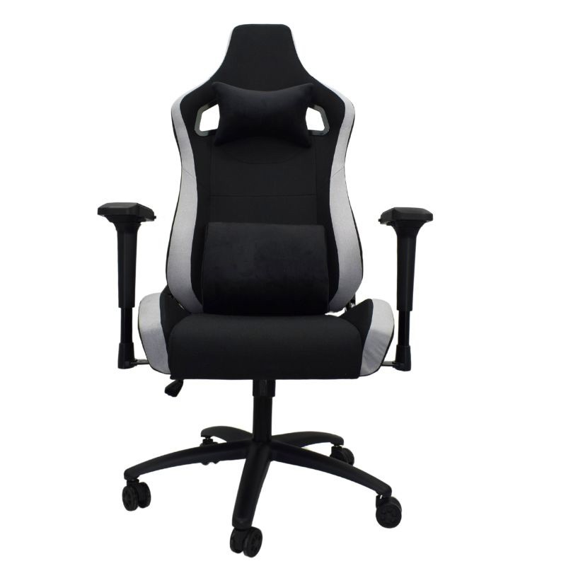 Silla de Tela Powergaming Ergonómica Negro+Gris con Reposabrazos 4D - Ítem