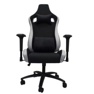 Cadeira de Tecido Powergaming Ergonómica Preto+Cinzento com Apoios de Braços 4D