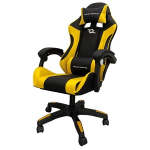 Chaise Gaming PowerGaming avec haut-parleur Bluetooth et massage jaune et noir