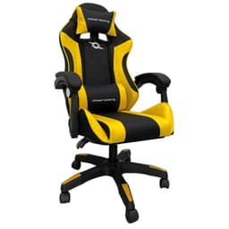 Cadeira Gaming PowerGaming Preto/Amarelo - Adaptável
