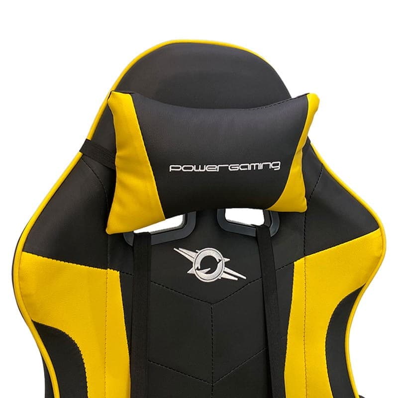 Cadeira Gaming PowerGaming Preto/Amarelo - Cabeça