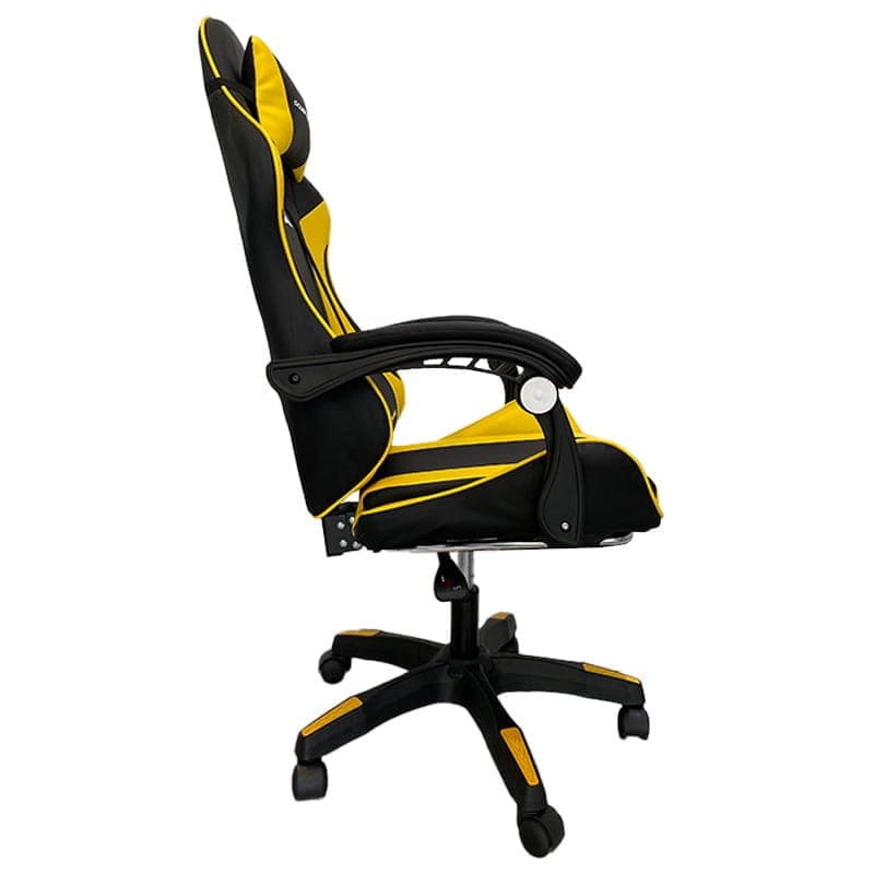 Cadeira Gaming PowerGaming Preto/Amarelo - Lado