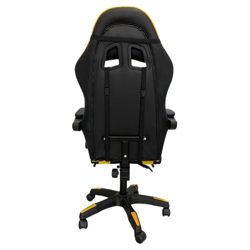 Cadeira Gaming PowerGaming Preto/Amarelo - Detrás