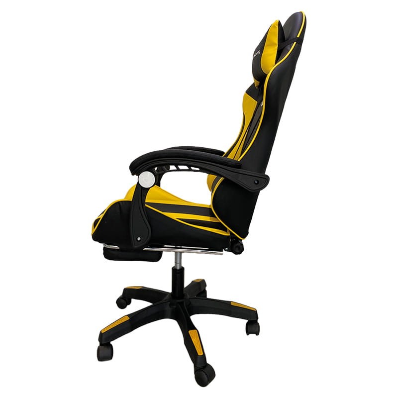 Silla Gaming PowerGaming Negro/Amarillo con Reposapiés - Ítem7