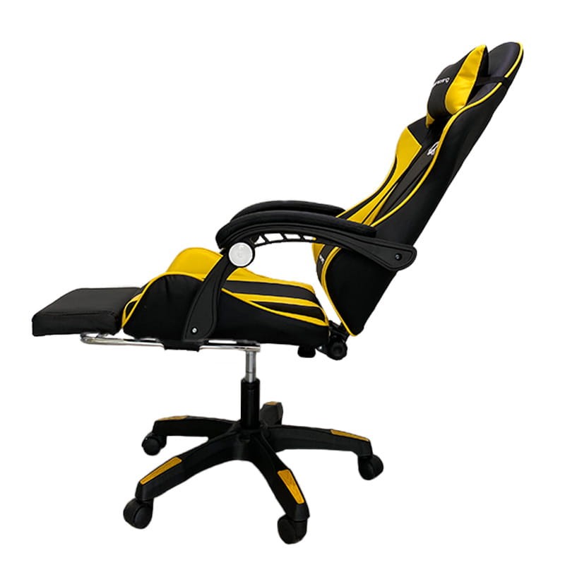 Silla Gaming PowerGaming Negro/Amarillo con Reposapiés - Ítem8