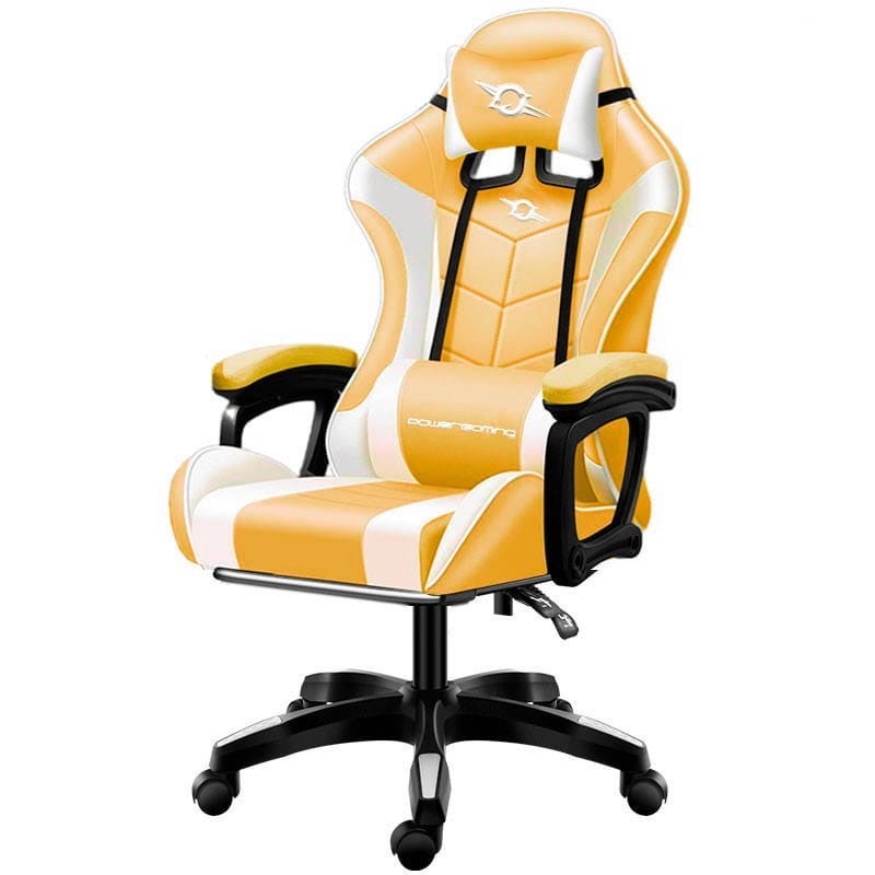 Cadeira Gaming PowerGaming Branco/Amarelo