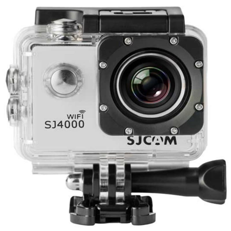 SJCAM SJ4000 WIFI - Cámara Deportiva en carcasa transparente sumergible, lente gran angular, botones laterales, montaje inferior con tornillo y cierre superior