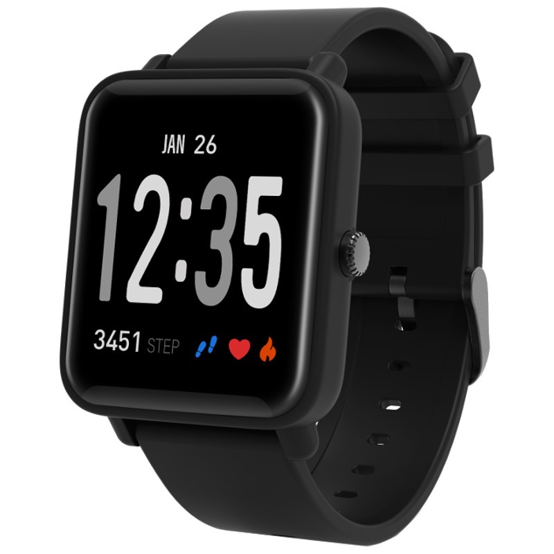 Smartwatch Doric - Color negro - Certificación IP67 - Bluetooth 4.0 - Pantalla IPS Táctil 1.3 Pulgadas - Resolución 240 x 240 - Pulsera Silicona - Frecuencia Cardíaca - Sueño - Distancia - Calorías - Autonomía 7 Días - Cristal 2.5D