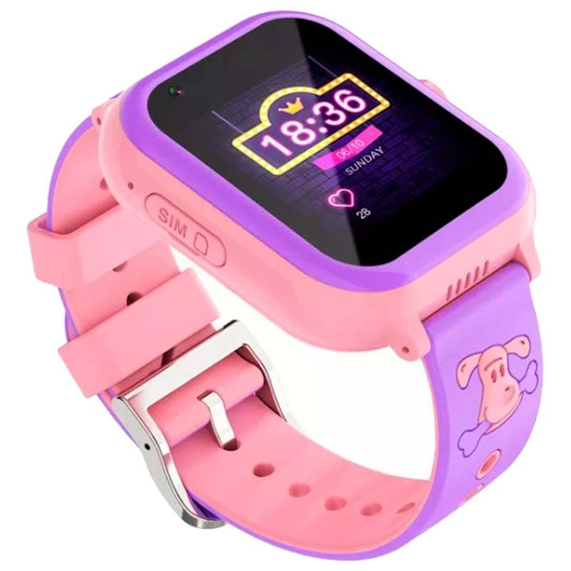 vista lateral do Smartwatch for Kids T29 4G GPS Rosa