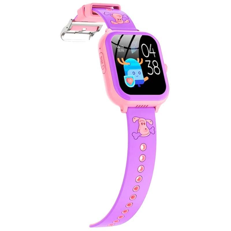 Smartwatch infantil T29 4G GPS rosa pulseira de silicone